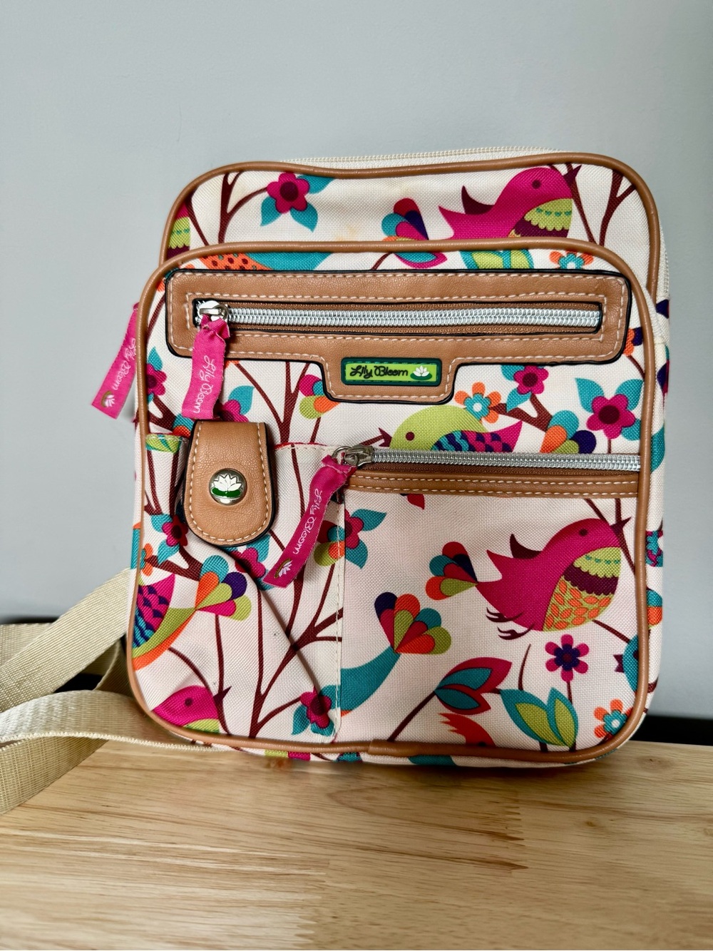 Lily Bloom Colorful Bird & Floral Crossbody Bag